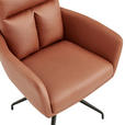 ARMLEHNSTUHL  in Eisen Mikrofaser  - Cognac/Schwarz, Design, Textil/Metall (62/89,5/65cm) - Novel