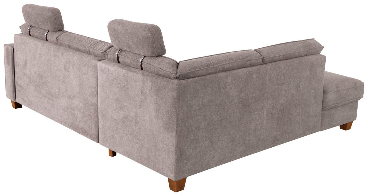 ECKSOFA in Flachgewebe Taupe  - Taupe/Eichefarben, Konventionell, Holz/Textil (213/236cm) - Sit & More