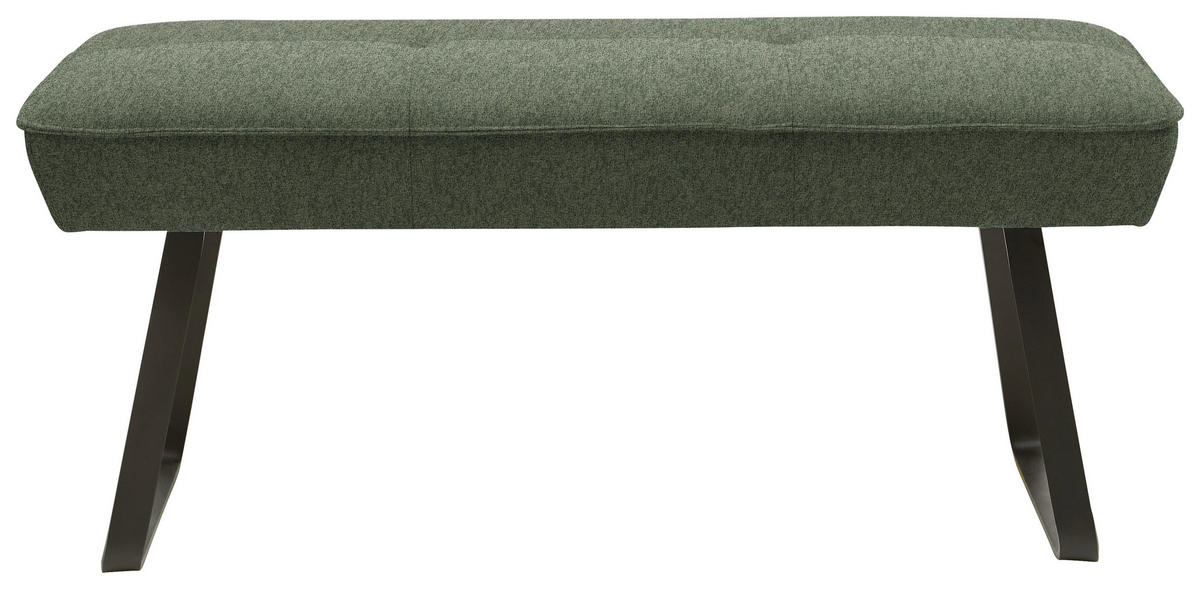 HOCKERBANK 118/50/51 cm   - Waldgrün/Schwarz, Design, Textil/Metall (118/50/51cm) - Dieter Knoll
