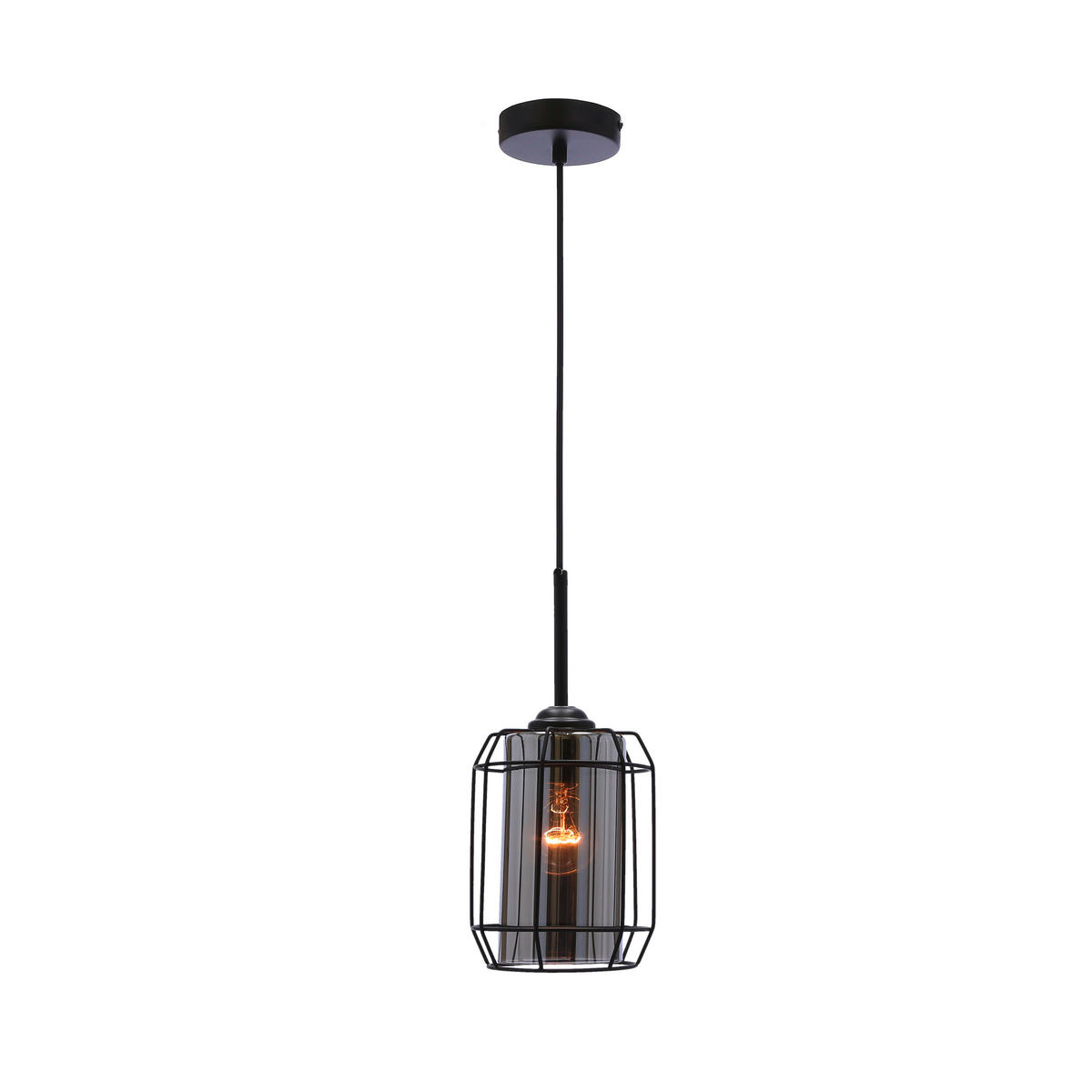 PENDELLEUCHTE Jonera 15/15/110 cm   - Schwarz, Design, Metall (15/15/110cm)