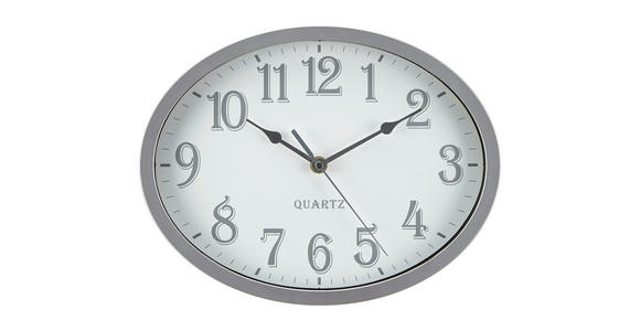 WANDUHR Silberfarben, Weiß  - Silberfarben/Weiß, Basics, Kunststoff (29/22cm) - Ambia Home