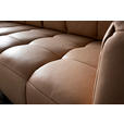 ECKSOFA in Echtleder Hellbraun  244/255 cm  - Hellbraun/Schwarz, Design, Leder/Metall (244/255cm) - Emilio Belluti