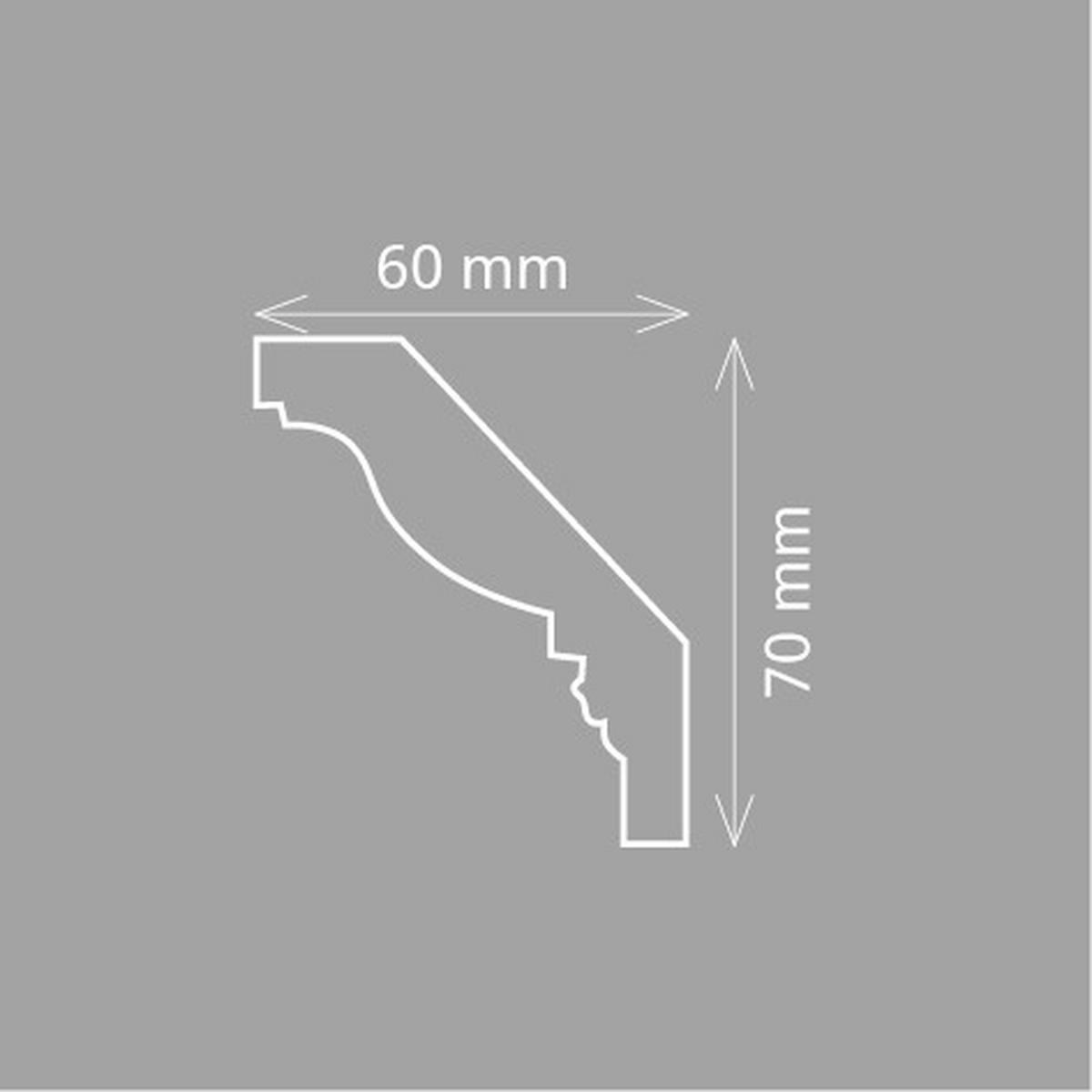 ZIERLEISTE 200/6,0/7,0 cm Weiß Kunststoff  - Weiß, Design, Kunststoff (200/6,0/7,0cm)