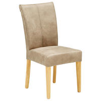 STUHL  in Mikrofaser Textil  - Hellbraun/Eichefarben, Natur, Holz/Textil (48/97/61cm) - Valdera