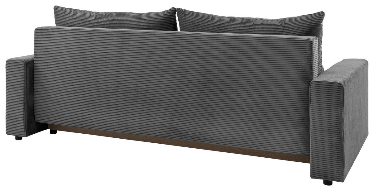 SCHLAFSOFA in Cord Dunkelgrau  - Dunkelgrau/Schwarz, KONVENTIONELL, Kunststoff/Textil (233/92/108cm) - Carryhome