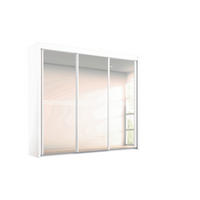 Dulap Cu Uși Culisante, 225/223/65 cm, alb - alb, Modern, sticlă/metal (225/223/65cm) - Cantus