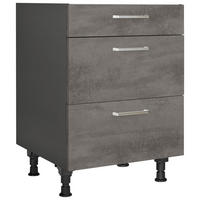 KOCHFELDUMBAUSCHRANK 60/87/56 cm  in Schieferfarben  - Schieferfarben/Edelstahlfarben, MODERN, Holzwerkstoff/Metall (60/87/56cm) - Nobilia