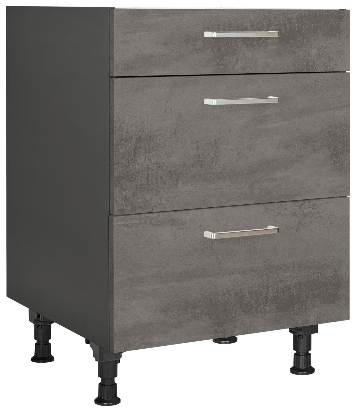 KOCHFELDUMBAUSCHRANK 60/87/56 cm  in Schieferfarben  - Schieferfarben/Edelstahlfarben, MODERN, Holzwerkstoff/Metall (60/87/56cm) - Nobilia