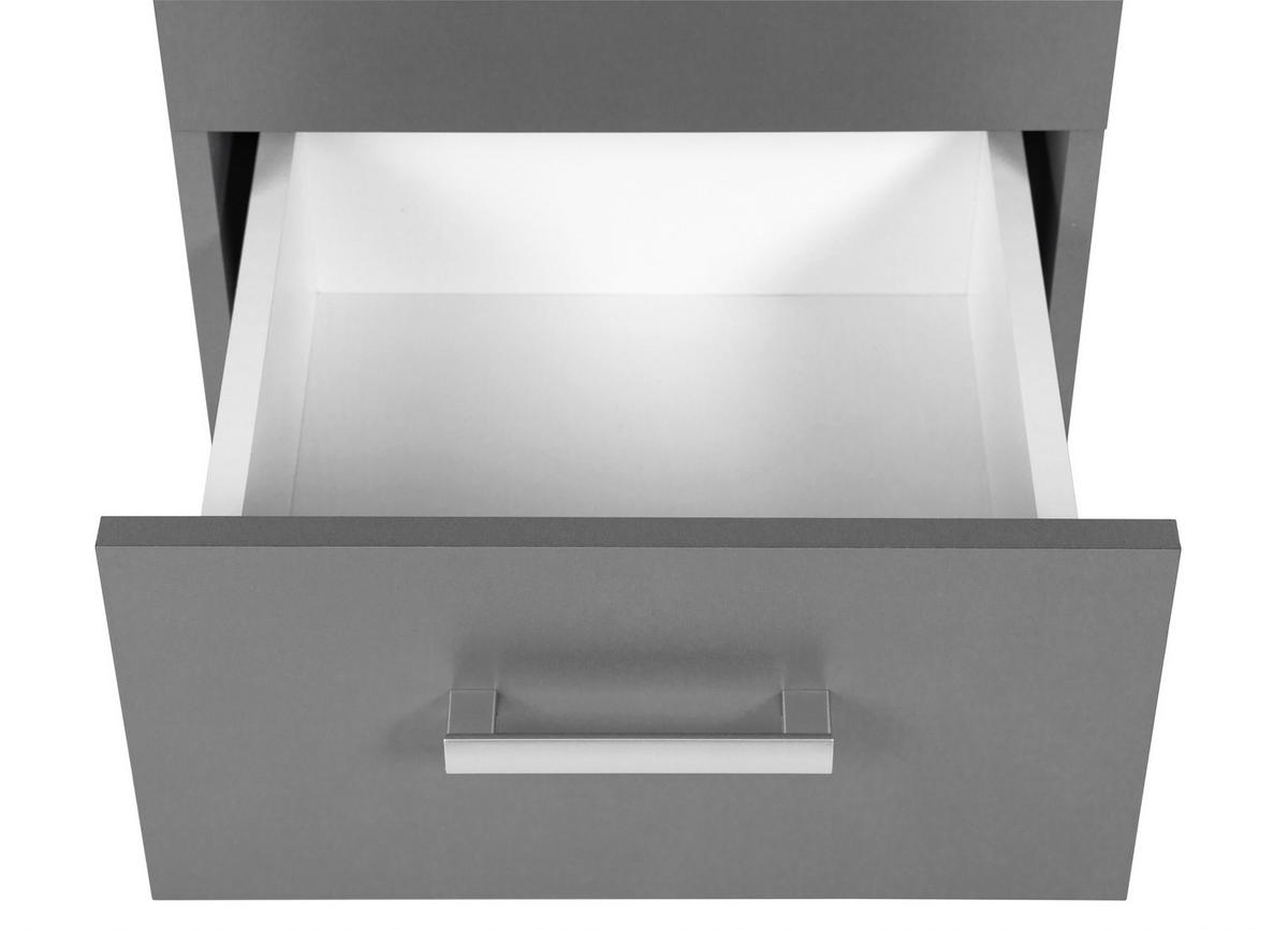 KOMMODE  in  - Silberfarben/Graphitfarben, Basics, Holzwerkstoff/Metall (41,2/40/71cm) - MID.YOU
