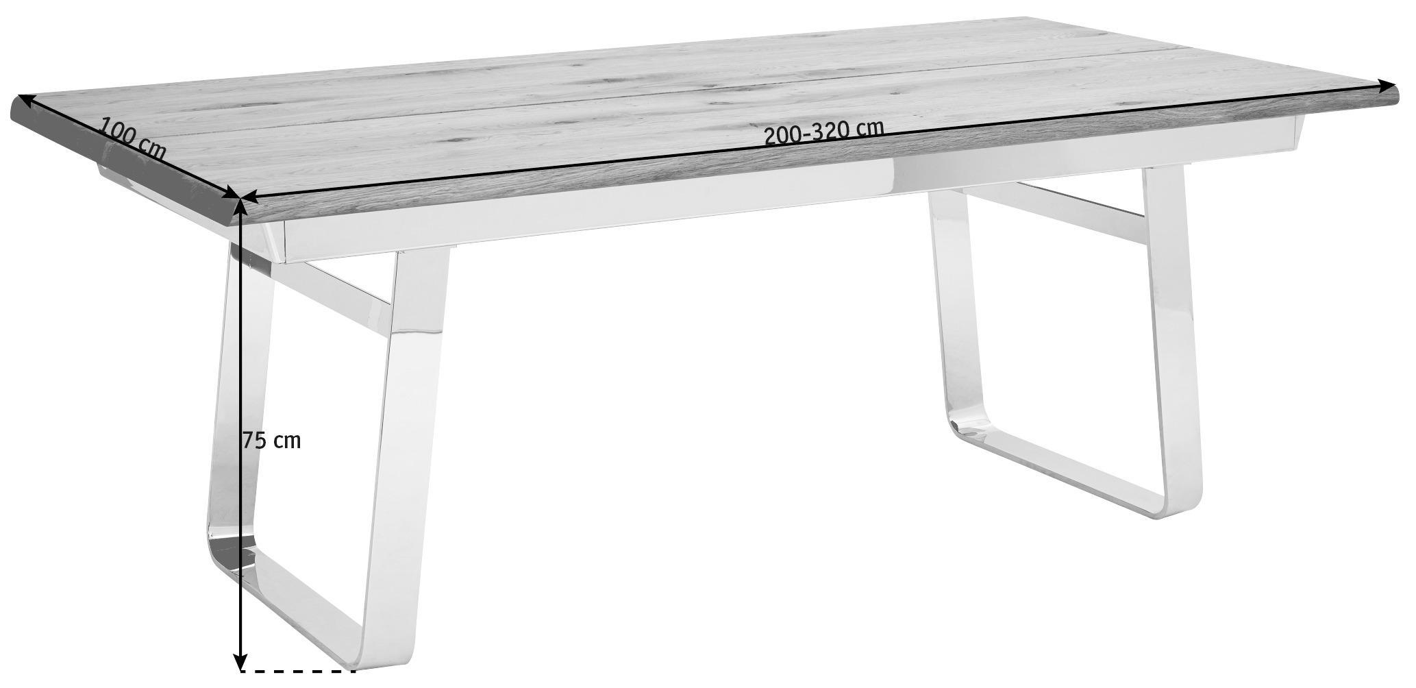 ESSTISCH in Holz, Metall 200/100/75 cm  - Eichefarben, Design, Holz/Metall (200/100/75cm) - Team 7