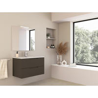 BADEZIMMER 3-teilig  in  - Weiß Hochglanz/Bronzefarben, Trend, Keramik/Holzwerkstoff (80/138/46cm) - Italstyle