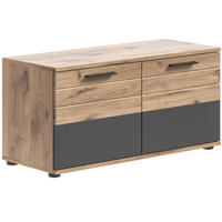 GARDEROBENBANK  in 90/45/37 cm  - Eichefarben/Schwarz, MODERN, Holzwerkstoff/Kunststoff (90/45/37cm) - MID.YOU