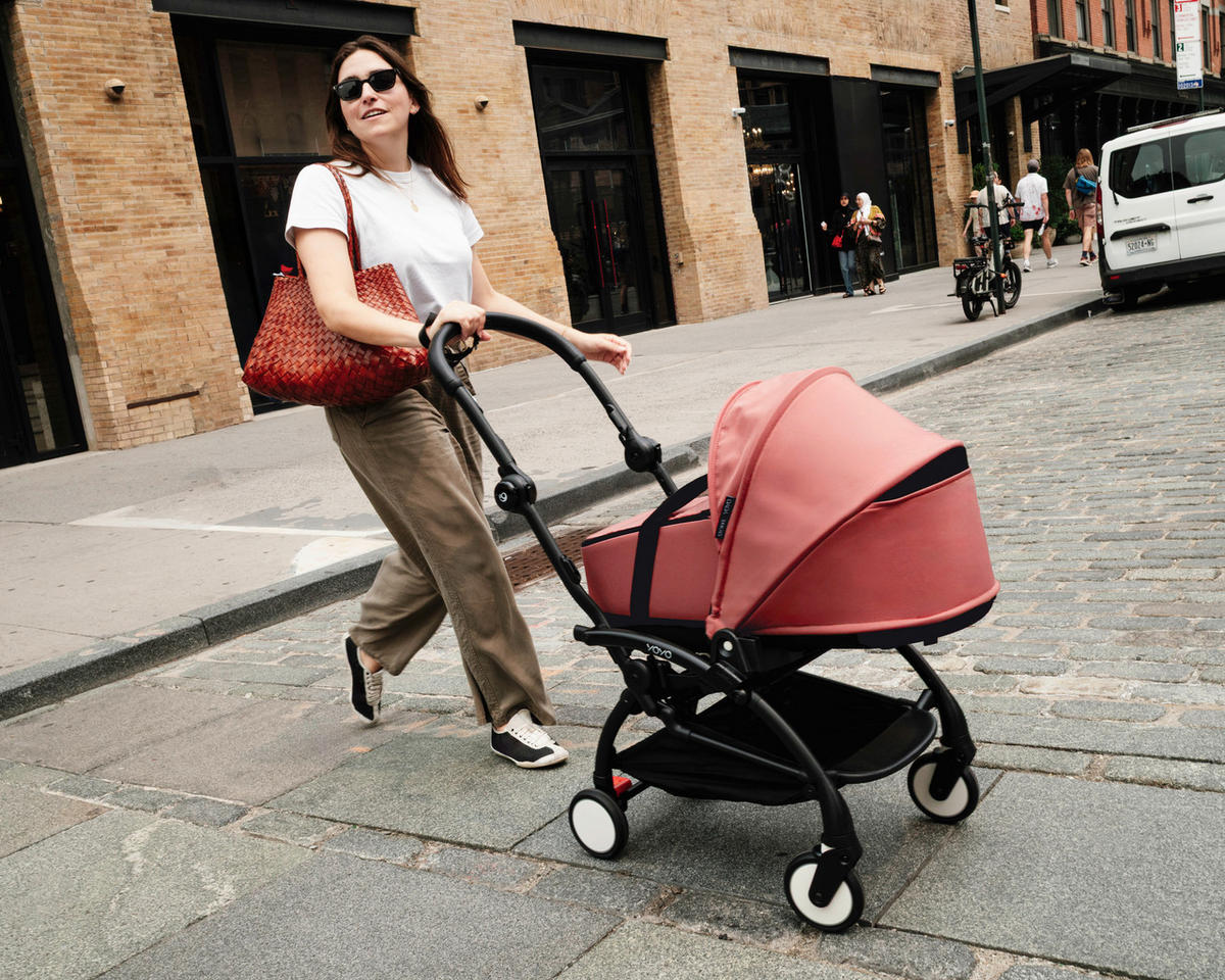 KOŠARA ZA KOLICA    - tamno ružičasta, Basics, tekstil (45,5/44/77cm) - Stokke