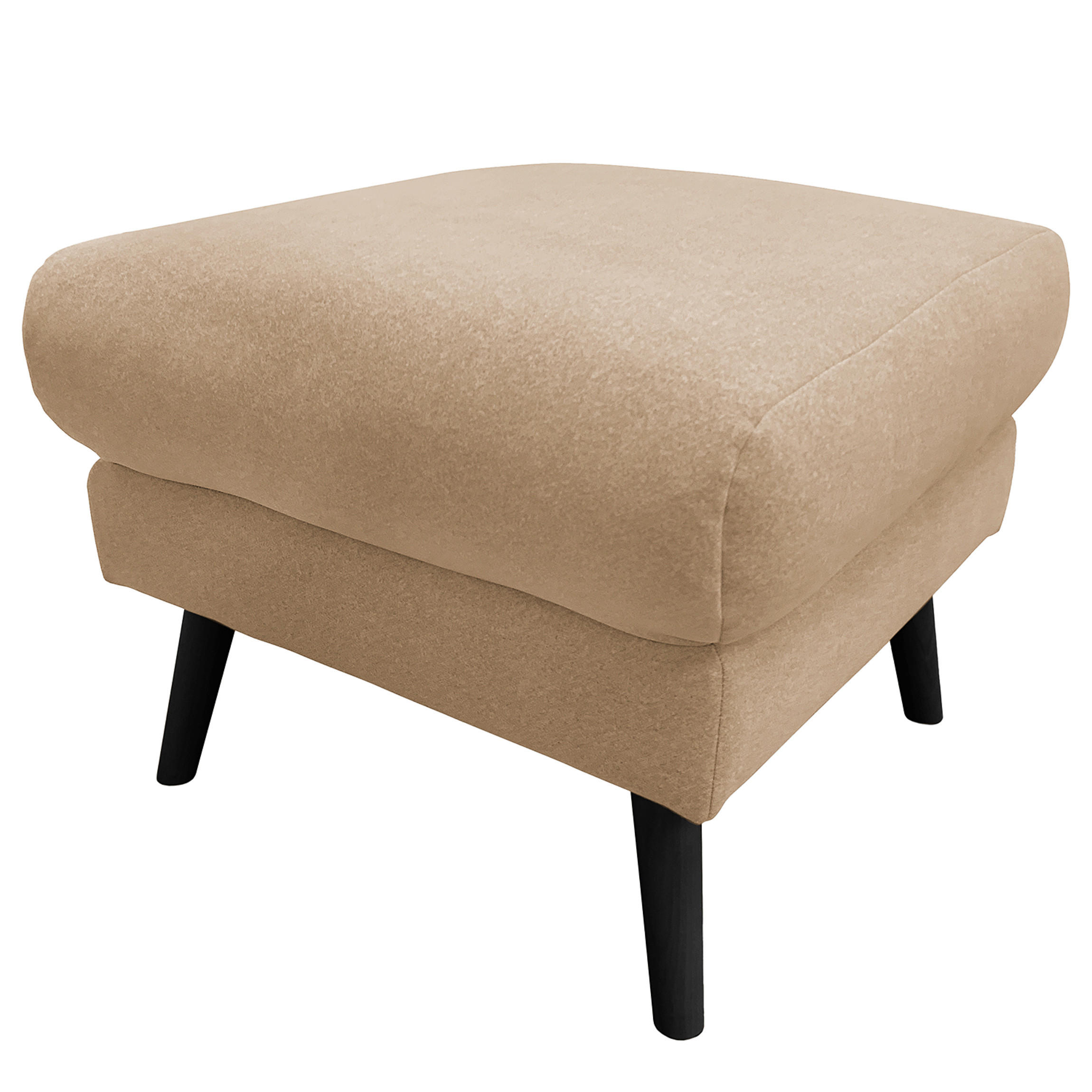 HOCKER in Textil Beige  - Beige/Schwarz, Design, Holz/Textil (61/49/65cm) - Livetastic
