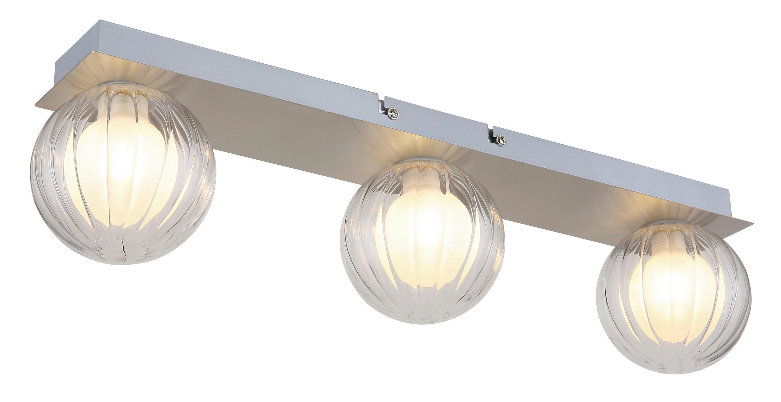 BADEZIMMER-DECKENLEUCHTE    50/10/12,5 cm  - Klar, KONVENTIONELL, Glas/Metall (50/10/12,5cm) - Globo