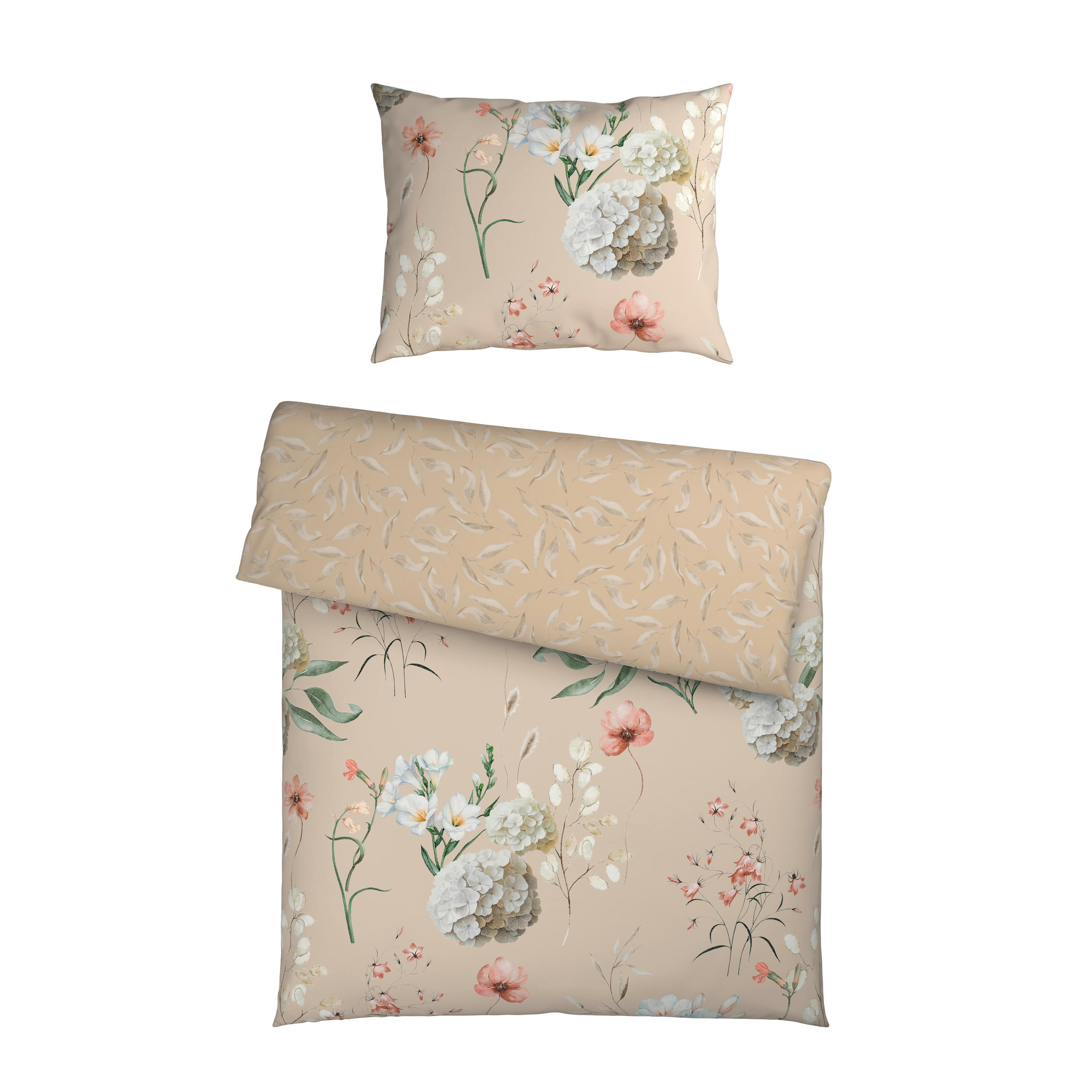 WENDEBETTWÄSCHE 2-teilig Flanell 140/200 cm  - Beige, KONVENTIONELL, Textil (140/200cm) - Esposa