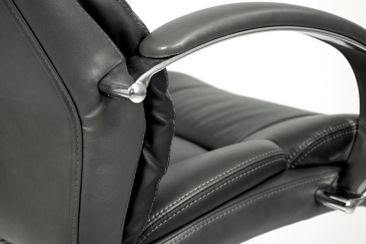 DREHSTUHL  in Lederlook Schwarz  - Schwarz/Silbereichenfarben, MODERN, Textil (64/118/72cm) - MID.YOU