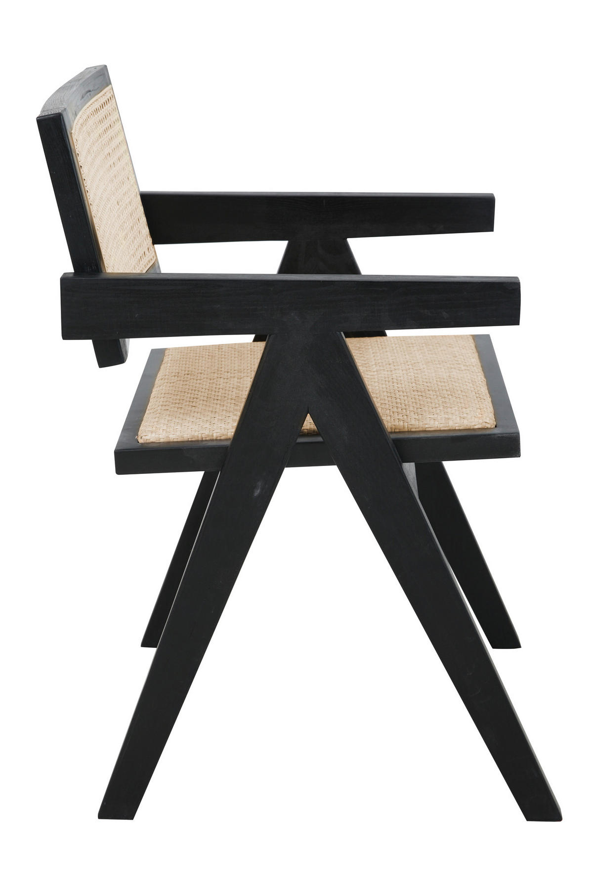 ARMLEHNSTUHL     Naturfarben, Schwarz  - Schwarz/Naturfarben, MODERN, Holz (52/78/58cm) - MID.YOU