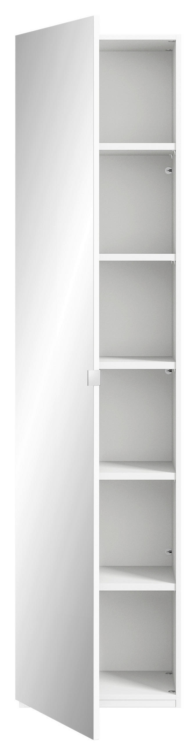 KLEIDERSCHRANK in Weiss  - Weiss/Edelstahlfarben, Design, Glas/Holzwerkstoff (51,3/213,6/59,3cm) - Cantus