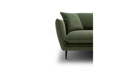 ECKSOFA  in Webstoff Grün  304/196 cm  - Schwarz/Grün, KONVENTIONELL, Textil/Metall (304/196cm) - Hom`in