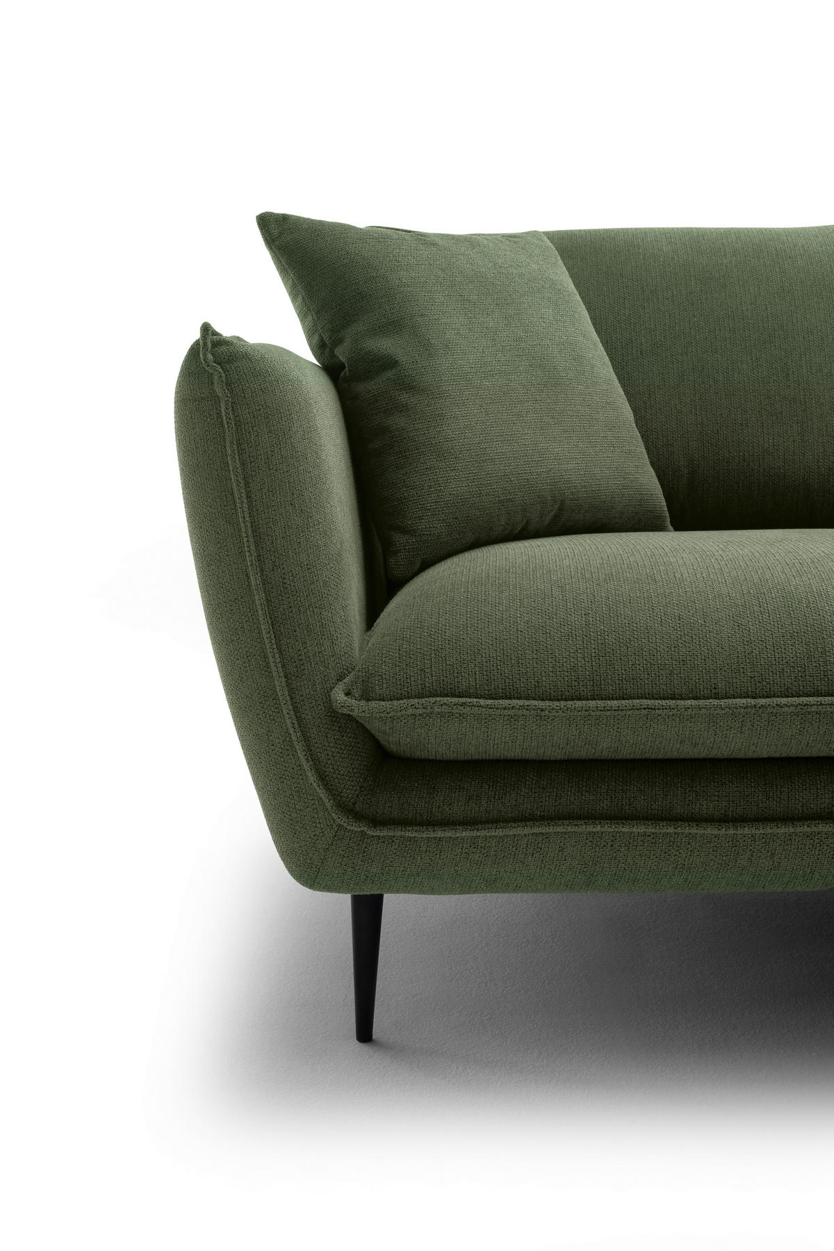 ECKSOFA Grün Webstoff  - Schwarz/Grün, KONVENTIONELL, Textil/Metall (304/196cm) - Hom`in