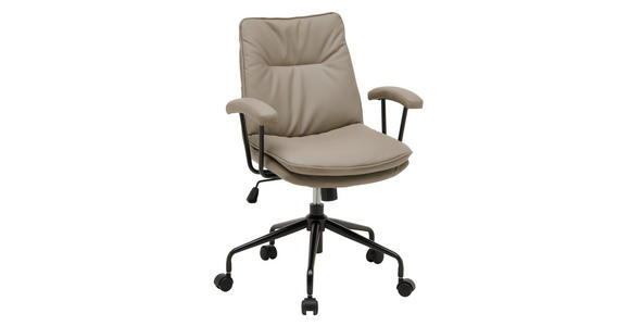 DREHSTUHL in Lederlook Schlammfarben - Schlammfarben/Schwarz, LIFESTYLE, Kunststoff/Textil (63/88.5-96.5/63cm) - Novel