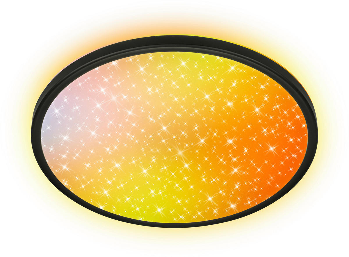 LED-DECKENLEUCHTE Aura Glow 37,5/4,5 cm   - Schwarz, KONVENTIONELL, Kunststoff (37,5/4,5cm) - Briloner