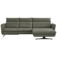 ECKSOFA in Echtleder Grau  300/157 cm  - Schwarz/Grau, Design, Leder/Metall (300/157cm) - Dieter Knoll