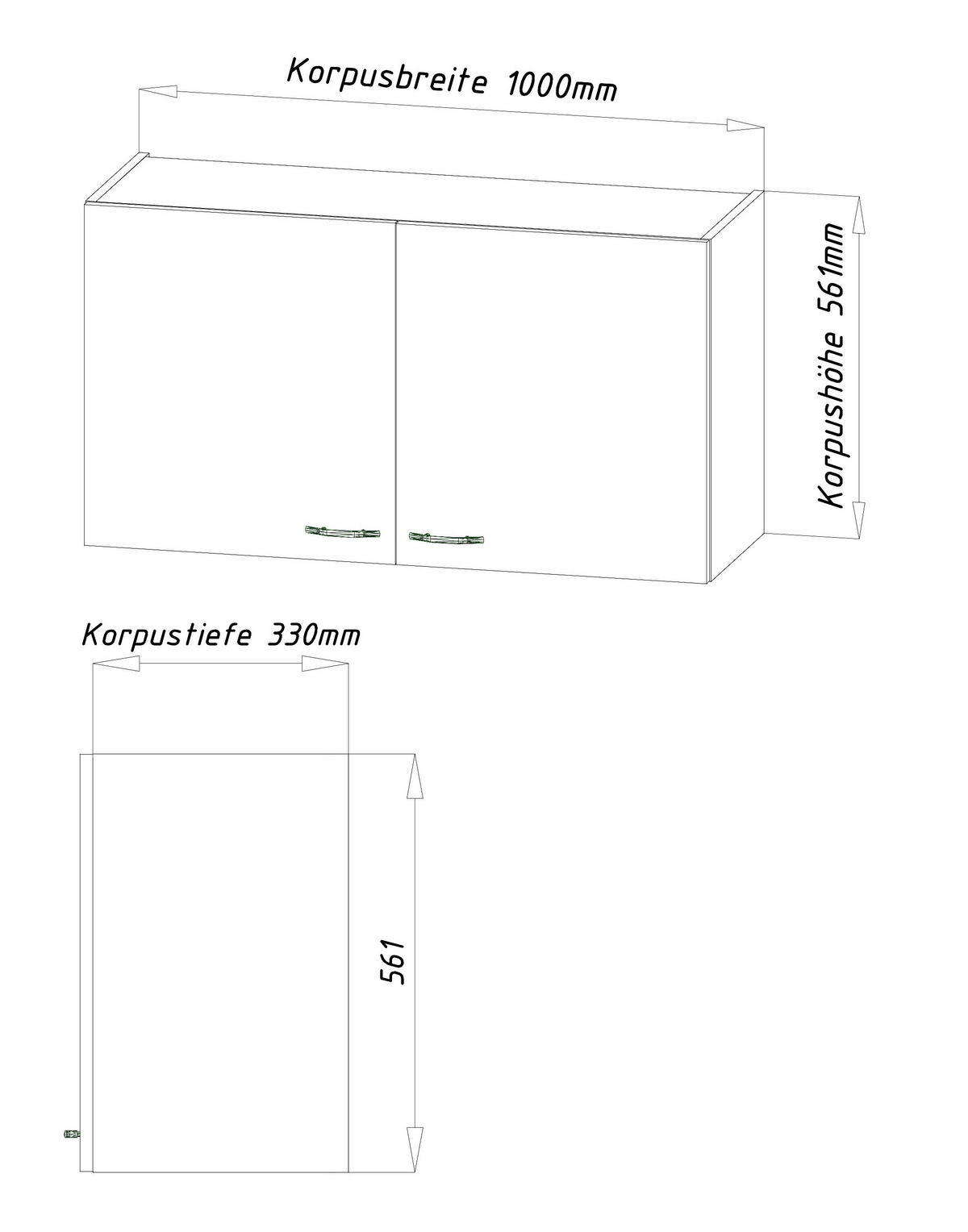 MINIKÜCHE 100 cm   in Weiss  - Weiss, Modern, Holzwerkstoff/Kunststoff (100cm) - Respekta