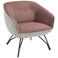 COCKTAILSESSEL - Beere/Anthrazit, Design, Leder/Textil (76/80/73cm) - Joop!