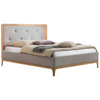 POLSTERBETT 160/200 cm  in Grau, Eichefarben  - Eichefarben/Grau, KONVENTIONELL, Holz/Textil (160/200cm) - Hasena