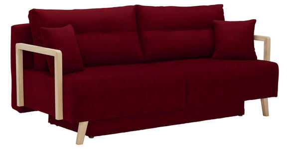 SCHLAFSOFA in Textil Eichefarben, Dunkelrot - Eichefarben/Naturfarben, KONVENTIONELL, Holz/Textil (200/92/95cm) - Venda