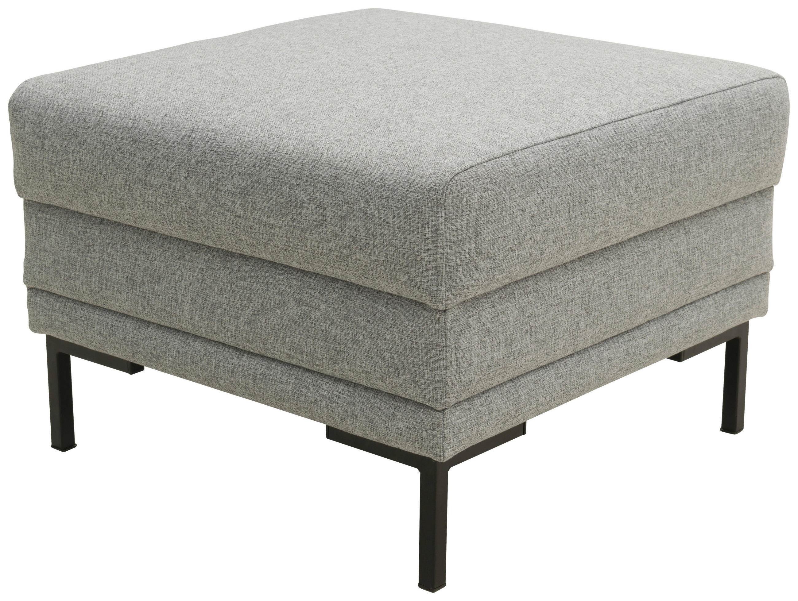 HOCKER in Textil Silberfarben  - Silberfarben/Schwarz, Design, Textil/Metall (55/45/55cm) - LOOKS by W.Joop