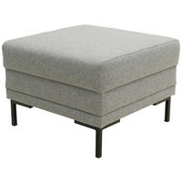 HOCKER Webstoff Silberfarben  - Silberfarben/Schwarz, Design, Textil/Metall (55/45/55cm) - LOOKS by W.Joop