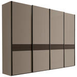 SCHWEBETÜRENSCHRANK  in Schieferfarben, Graubraun  - Schieferfarben/Graubraun, KONVENTIONELL, Glas/Holzwerkstoff (330/236/67cm) - Novel