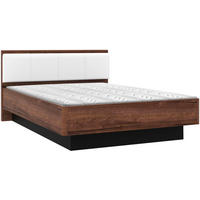 BETT 120/200 cm,  in Schwarz, Weiß, Eichefarben, gepolstertes Kopfteil  - Eichefarben/Schwarz, Design, Kunststoff (120/200cm) - Carryhome