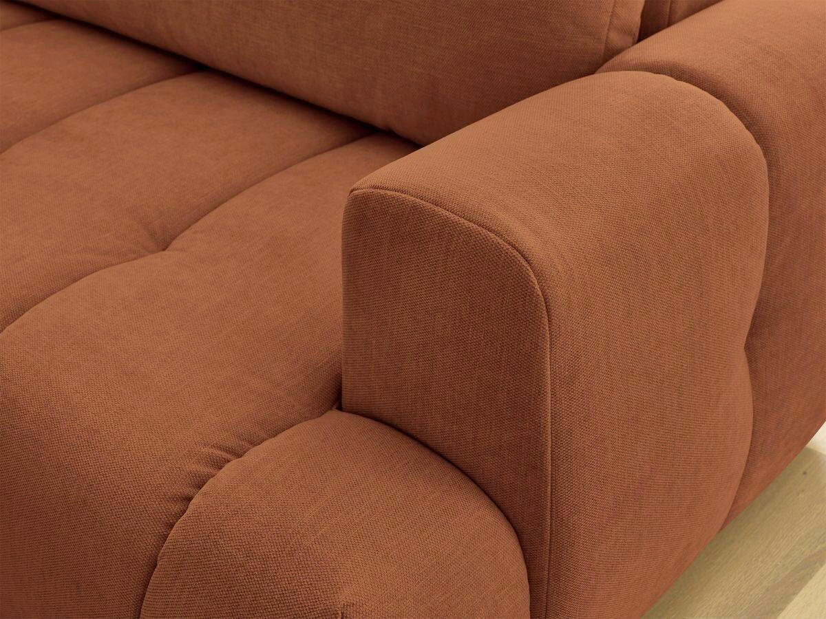 ECKSCHLAFSOFA FUJI Leinenoptik Orange  inkl.  - Schwarz/Orange, MODERN, Kunststoff/Textil (204/282cm)