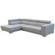 ECKSOFA  in Chenille Hellgrau  207/301 cm  - Chromfarben/Hellgrau, Design, Textil (207/301cm) - Xora