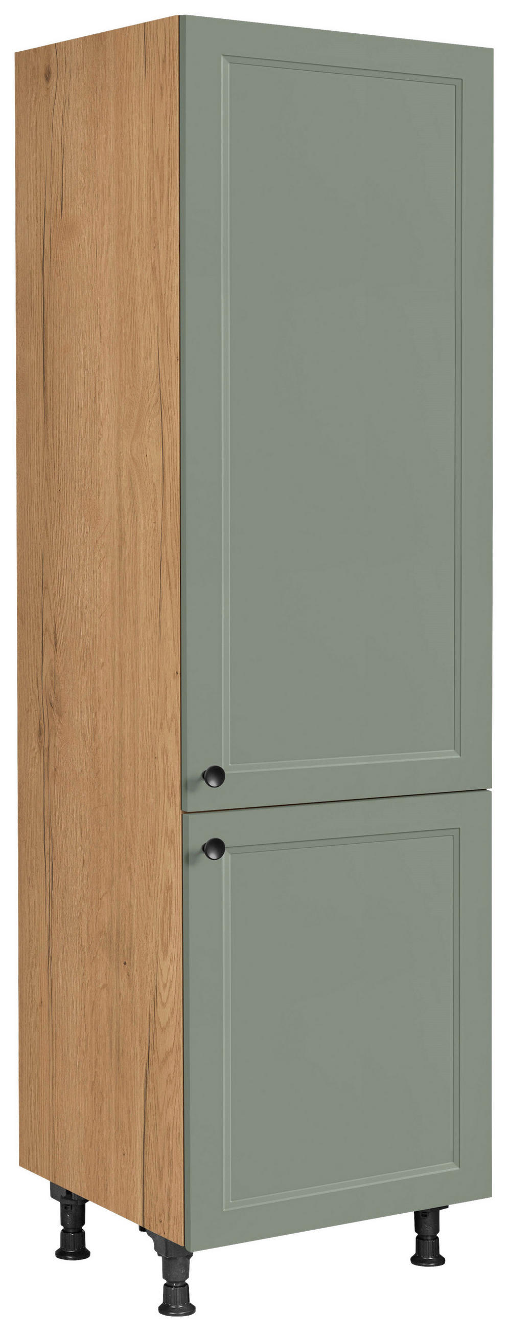 GERÄTEUMBAUSCHRANK 60/216,6/58 cm  in Grün  - Eichefarben/Schwarz, MODERN, Holzwerkstoff/Metall (60/216,6/58cm) - Nobilia