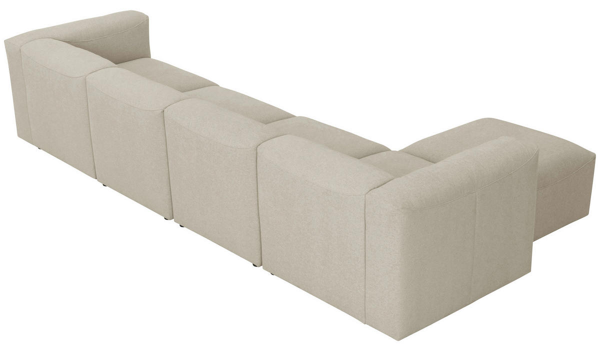 ECKSOFA in Flachgewebe Creme   - Creme, Design, Kunststoff/Textil (350/73/100cm) - Max Winzer