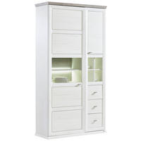 VITRINE in Grau, Weiß  - Weiß/Grau, LIFESTYLE, Glas/Holzwerkstoff (110/209/43cm) - Hom`in