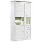 VITRINE  in Grau, Weiß  - Weiß/Grau, LIFESTYLE, Glas/Holzwerkstoff (110/209/43cm) - Hom`in
