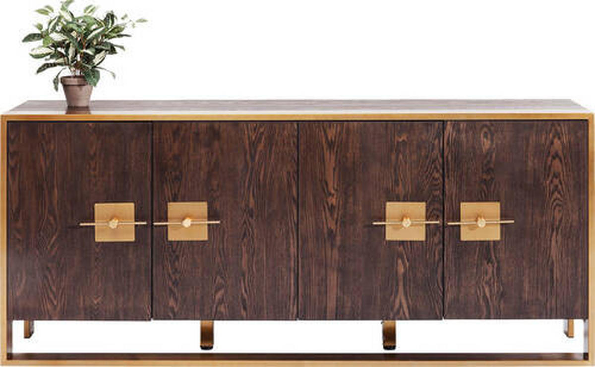 SIDEBOARD  in 180/80/40 cm  - Messingfarben/Braun, Trend, Holzwerkstoff/Metall (180/80/40cm) - Kare-Design