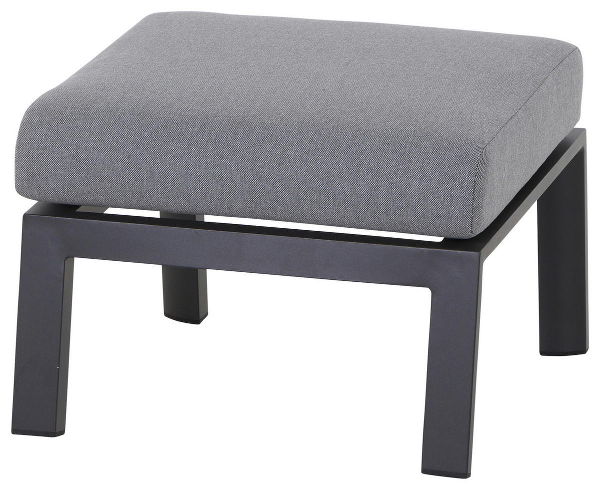 LOUNGEHOCKER  - Dunkelgrau/Anthrazit, Basics, Textil/Metall (60/43/59cm) - Siena Garden