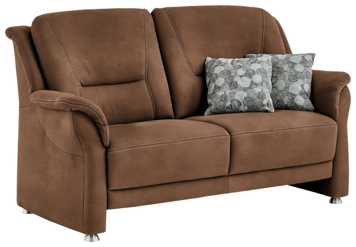 2,5-SITZER in Mikrofaser Hellbraun  - Hellbraun/Beige, Konventionell, Textil/Metall (172/100/89cm) - Beldomo Comfort