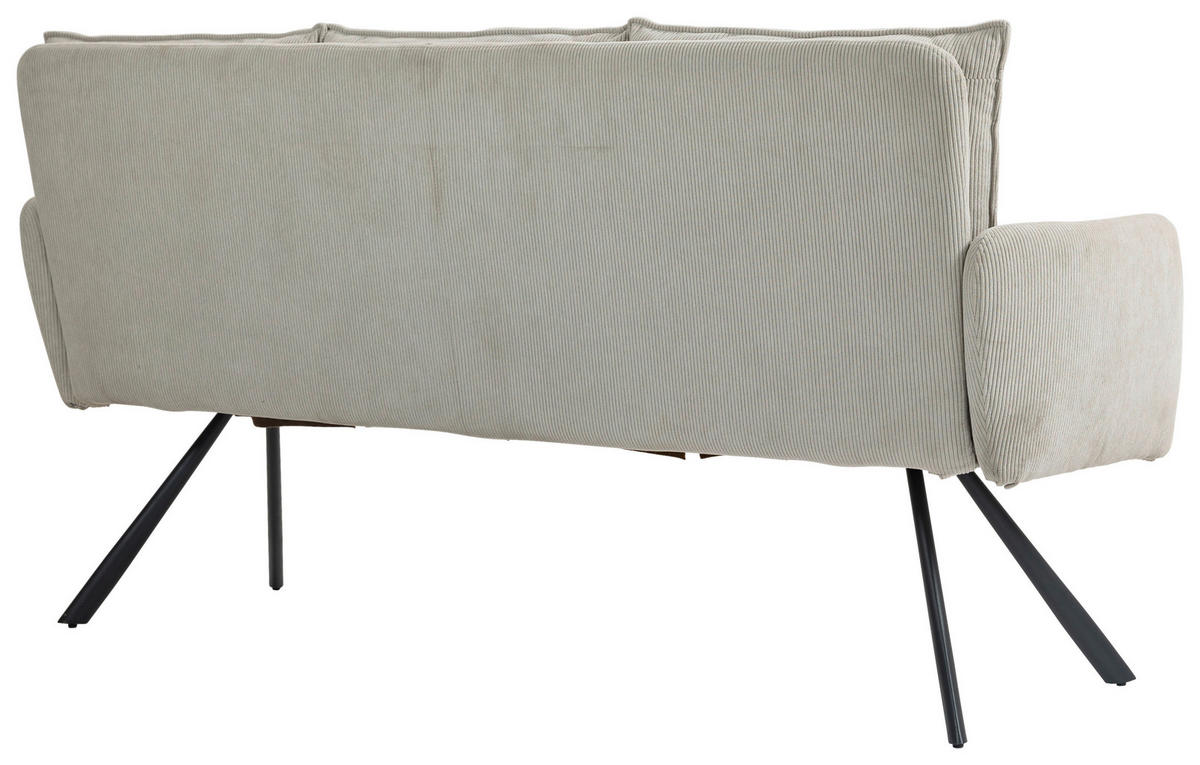 SITZBANK 180/93/67 cm Cord Beige Metall  - Beige/Schwarz, Design, Textil/Metall (180/93/67cm) - Novel