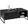 COUCHTISCH Akazie Hartholz 118/70/45 cm rechteckig Schwarz  - Schwarz/Akaziefarben, Trend, Holz/Metall (118/70/45cm) - Ambia Home