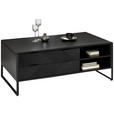 COUCHTISCH in Holz, Metall 118/70/45 cm  - Schwarz/Akaziefarben, Trend, Holz/Metall (118/70/45cm) - Ambia Home