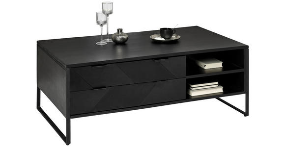 COUCHTISCH in Holz, Metall 118/70/45 cm - Schwarz/Akaziefarben, Trend, Holz/Metall (118/70/45cm) - Ambia Home