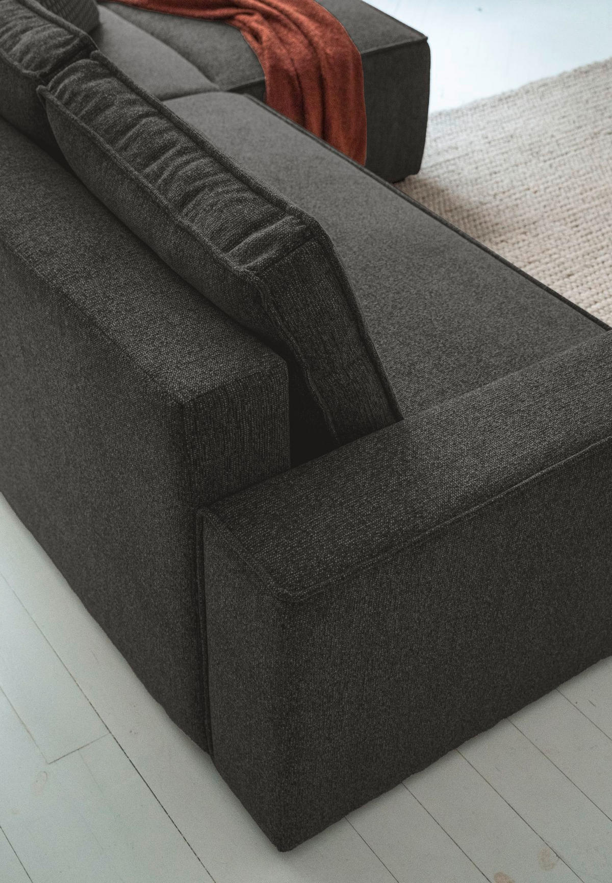 KUTNA GARNITURA tekstil  tamno siva   - bijela/siva, Design, tekstil/plastika (250/156cm) - MID.YOU